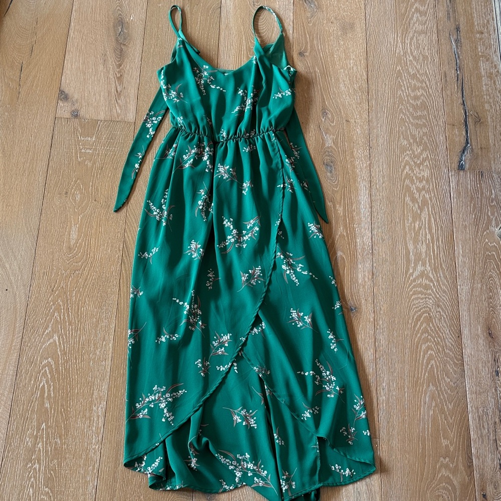 Miami Green Floral High Low Dress